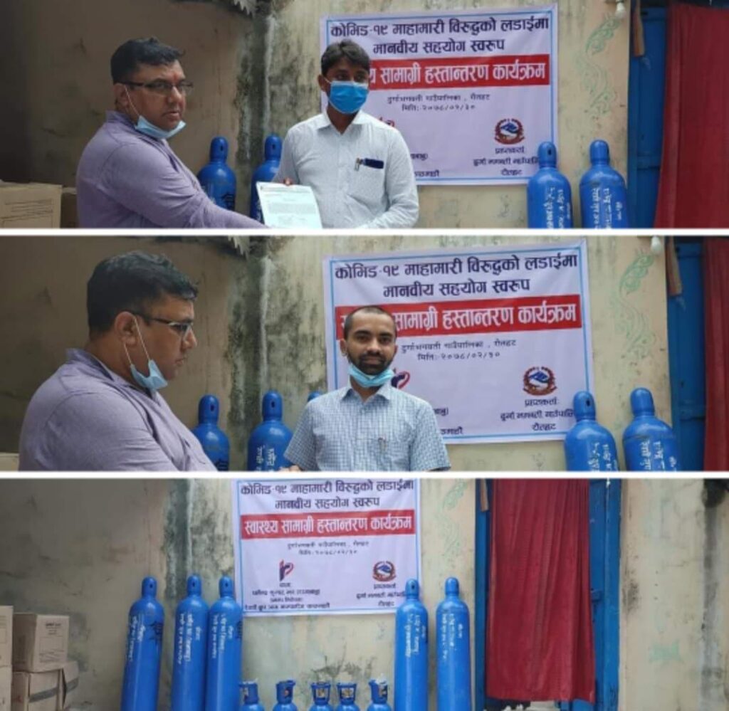 दुर्गा भगवती गाउँपालिकालाई रेवची ग्रुप अफ कम्पनी काठमाडौंकाे सहयाेग