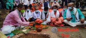 उपप्रधानमन्त्री महासेठद्वारा धनुषामा एकै दिन तिन पुलको शिलान्यास सम्पन्न