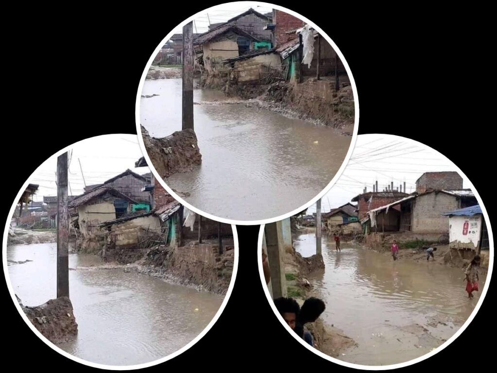 लक्षमिनिया गाउपलिका वडा नं १ सिनर्जोडा गाउँको मूल सडकमा पोखरी बन्दा - निकाय मौन