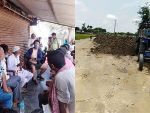 सप्तरीको हुलाकी सडक निर्माण कार्यलाइ दिगो बनाउन जुटे गाउँले