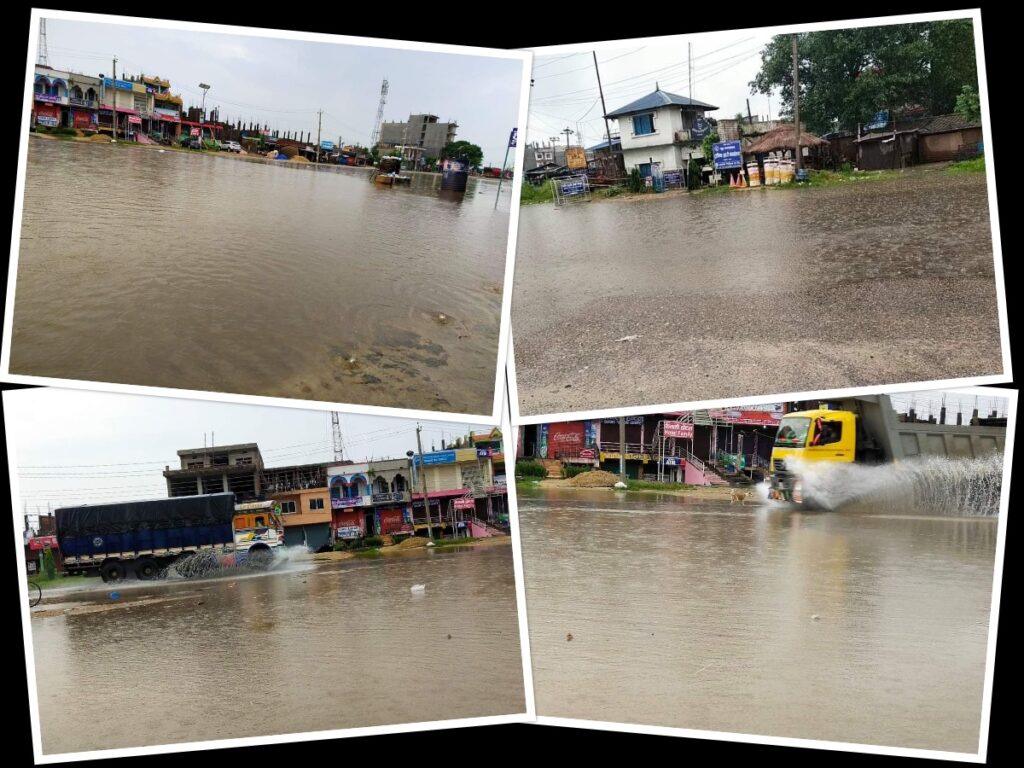 ढल्केबर जलमग्नमा: दुई करोड खर्चेर बनाएको नाला जाम
