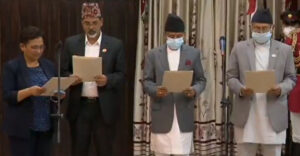 देउवासँगै चार मन्त्रीले गरे सपथ ग्रहण